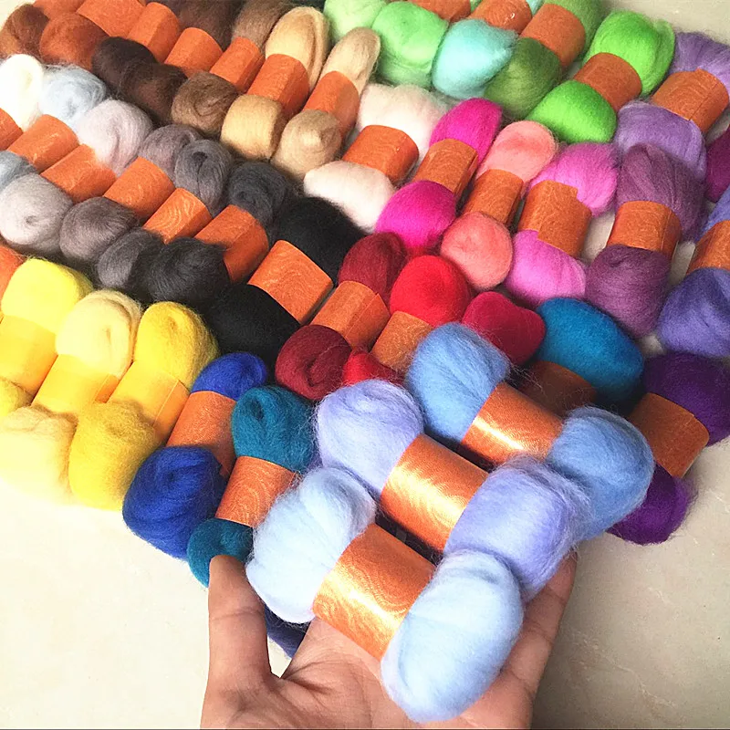 50colors/lot Wool Fibre Needle Felting+Wool Felt Needles Starter Kits Mat Tools for DIY Fun Doll Needlework Raw Hand Spinning
50colors/lot Wool Fibre Needle Felting+Wool Felt Needles Starter Kits Mat Tools for DIY Fun Doll Needlework Raw Hand Spinning