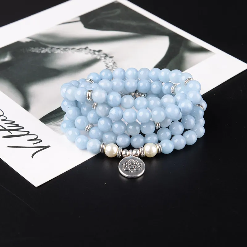 108 Mala Beads Sky Blue lotus Strand Bracelet Yoga Bracelet Necklace For Women Jewelry Buddha Bracelet Jewelry Drop shipping
108 Mala Beads Sky Blue lotus Strand Bracelet Yoga Bracelet Necklace For Women Jewelry Buddha Bracelet Jewelry Drop shipping