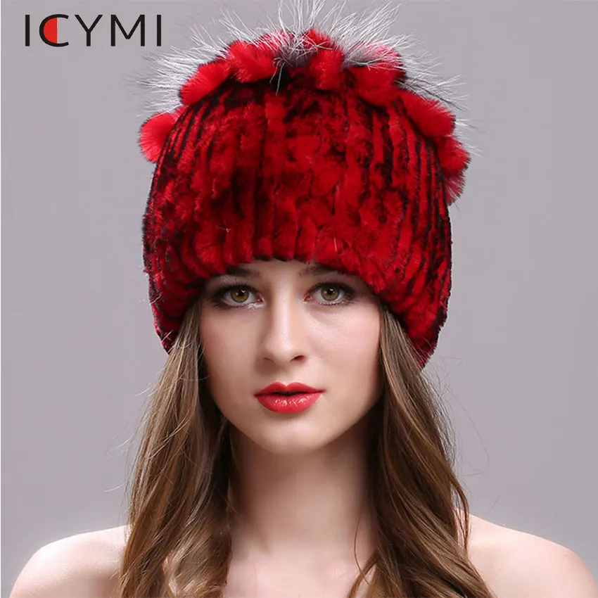 ICYMI Elastic Knitted Cap for Women Real Rex Rabbit Fur Hat with Flower Tops Warm High Quality Beanie Women's Hat for The Winter
ICYMI Elastic Knitted Cap for Women Real Rex Rabbit Fur Hat with Flower Tops Warm High Quality Beanie Women's Hat for The Winter
