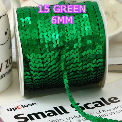 100 Yards 6mm Round Sequins Trim, Sold per Packet of 1 Roll(100 Yards)-Green Sewing Sequins Ribbon
100 Yards 6mm Round Sequins Trim, Sold per Packet of 1 Roll(100 Yards)-Green Sewing Sequins Ribbon