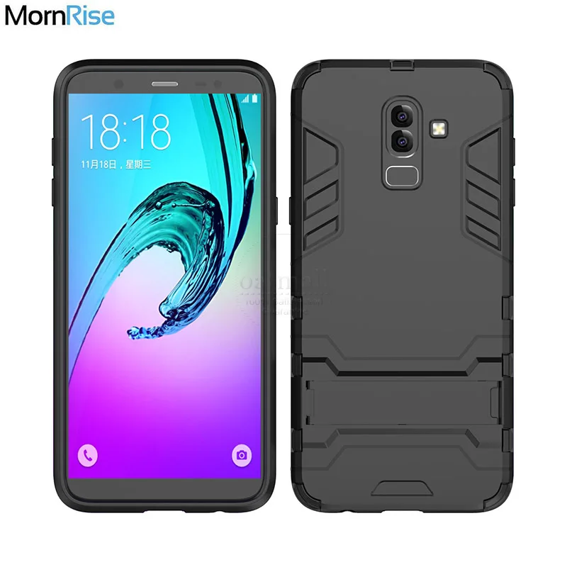 Чехол для Samsung Galaxy J8 2018 PC + TPU с подставкой задняя крышка двухслойные прочные