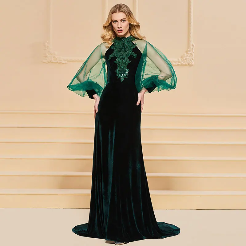 Tanpell high neck evening dress zipper-up velvet floor length gown party prom custom formal evening dress robe de soiree 2019
Tanpell high neck evening dress zipper-up velvet floor length gown party prom custom formal evening dress robe de soiree 2019