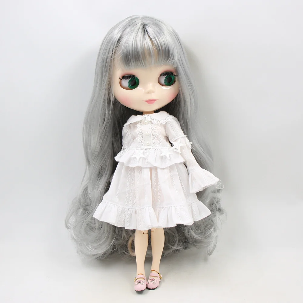 Ледяной DBS Blyth шарнирное тело 1/6 BJD из белой кожи портрет мечтательной серые