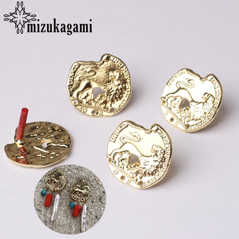 6pcs/lot Zinc Alloy Golden Metal Retro Lion Coin Base Earrings Connectors Linker For DIY Tassel Earrings Jewelry Accessories
6pcs/lot Zinc Alloy Golden Metal Retro Lion Coin Base Earrings Connectors Linker For DIY Tassel Earrings Jewelry Accessories