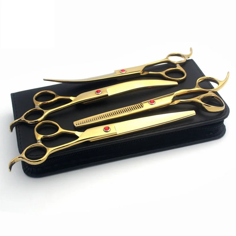 6.5 7.0 inch 4pcs/set 9CR 62HRC Professional pet scissors for cat dog grooming High Quality Straight thinning Curved Scissors
6.5 7.0 inch 4pcs/set 9CR 62HRC Professional pet scissors for cat dog grooming High Quality Straight thinning Curved Scissors