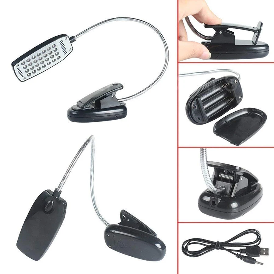 Leadleds Clip Reading Light 28 LED Book Light USB and Battery Operated Portable Lights for Piano Travel E-reader & Bed Headboard
Leadleds Clip Reading Light 28 LED Book Light USB and Battery Operated Portable Lights for Piano Travel E-reader & Bed Headboard