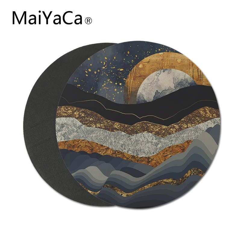 MaiYaCa бронзовый цвет солнце ночь обои принты круглый коврик для мыши Коврик 3d