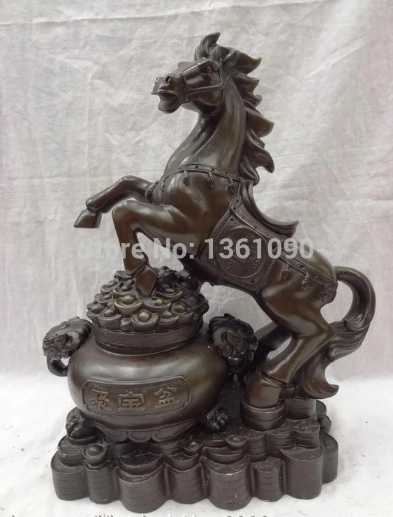xd 00756 17" China Bronze FengShui Wealth Treasure Bowl YuanBao Fu Coin Up Horse Statue
xd 00756 17" China Bronze FengShui Wealth Treasure Bowl YuanBao Fu Coin Up Horse Statue