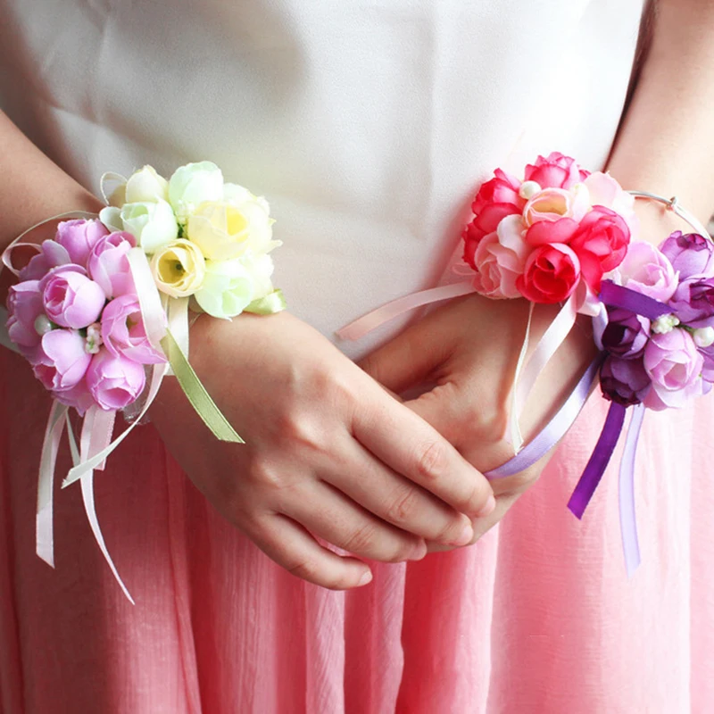 Artificial Flower 1PC Bride Corsages Ribbon Silk Bridemaid Wedding Decoration Pearl Party Wrist Flowers Rose Flowers 5 Colors
Artificial Flower 1PC Bride Corsages Ribbon Silk Bridemaid Wedding Decoration Pearl Party Wrist Flowers Rose Flowers 5 Colors