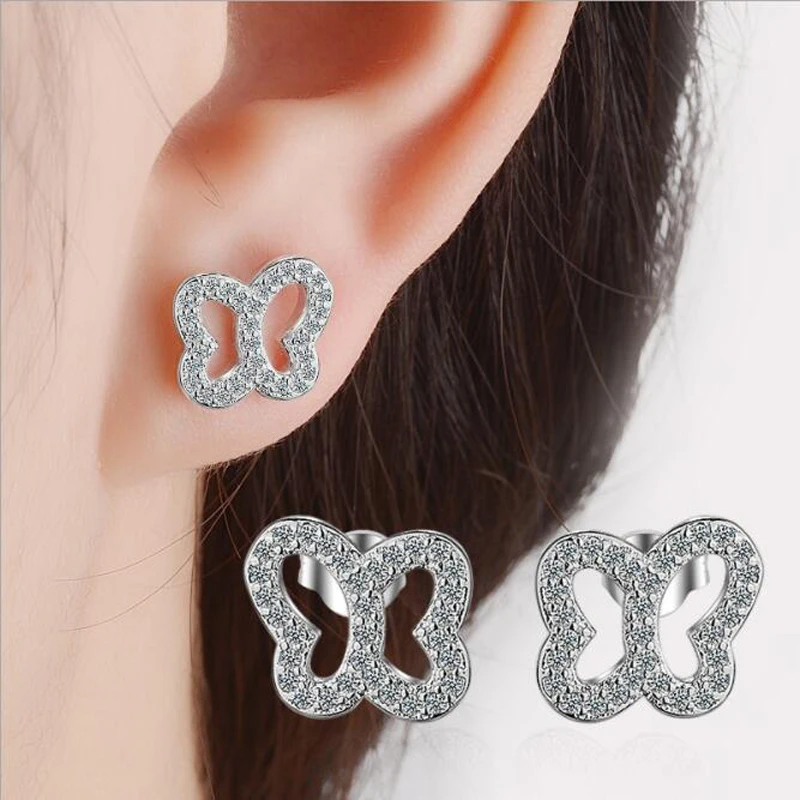KOFSAC Charm Sterling Silver 925 Stud Earring For Women Party Shiny Zircon Sweet Cute Hollow Butterfly Earring Fine Jewelry Gift
KOFSAC Charm Sterling Silver 925 Stud Earring For Women Party Shiny Zircon Sweet Cute Hollow Butterfly Earring Fine Jewelry Gift