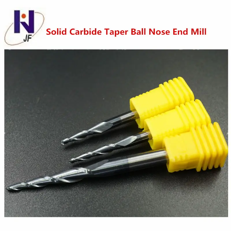 4PCS Assorted R0.5&0.75&1.0&1.5mm shank 6mm 30mm flute OAL 75mm HRC55 Tungsten solid carbide Tapered Ball Nose End Mills
4PCS Assorted R0.5&0.75&1.0&1.5mm shank 6mm 30mm flute OAL 75mm HRC55 Tungsten solid carbide Tapered Ball Nose End Mills