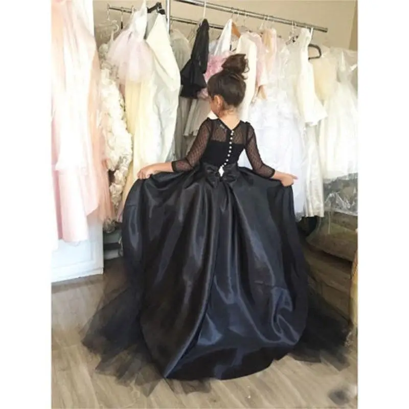 White/Ivory/Black Lace Long Sleeve Hi-Lo Princess Gown Flower Girl Dress Wedding Party Birthday Formal Occasion
White/Ivory/Black Lace Long Sleeve Hi-Lo Princess Gown Flower Girl Dress Wedding Party Birthday Formal Occasion