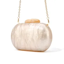Nude Pearl Oval Shape Acrylic Purse Clutch Bags Women Ladies Summer Small Min Beach Acrylic Bags Shoulder Handbags Acrylic Bag