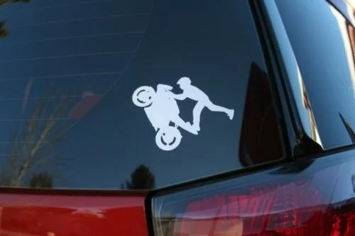 Motorcycle Freestyle wheelie die-cut window sticker 12.5cm
Motorcycle Freestyle wheelie die-cut window sticker 12.5cm