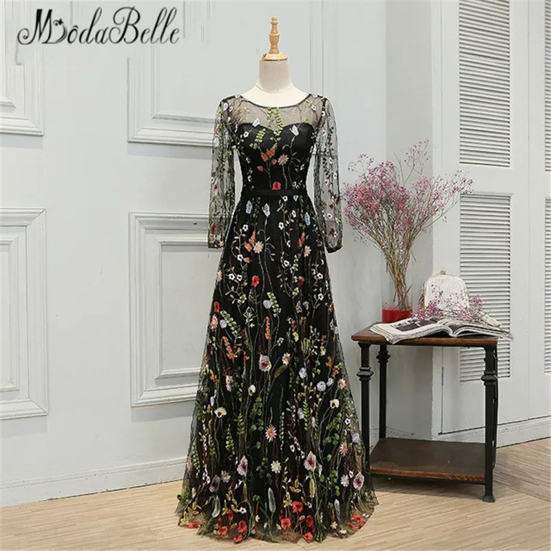 Modabelle Newest Style Black Long Prom Dresses 2017 Ballkleider Long Sleeve Sheer Back Floral Prom Dress A-Line Gala Party Dress
Modabelle Newest Style Black Long Prom Dresses 2017 Ballkleider Long Sleeve Sheer Back Floral Prom Dress A-Line Gala Party Dress