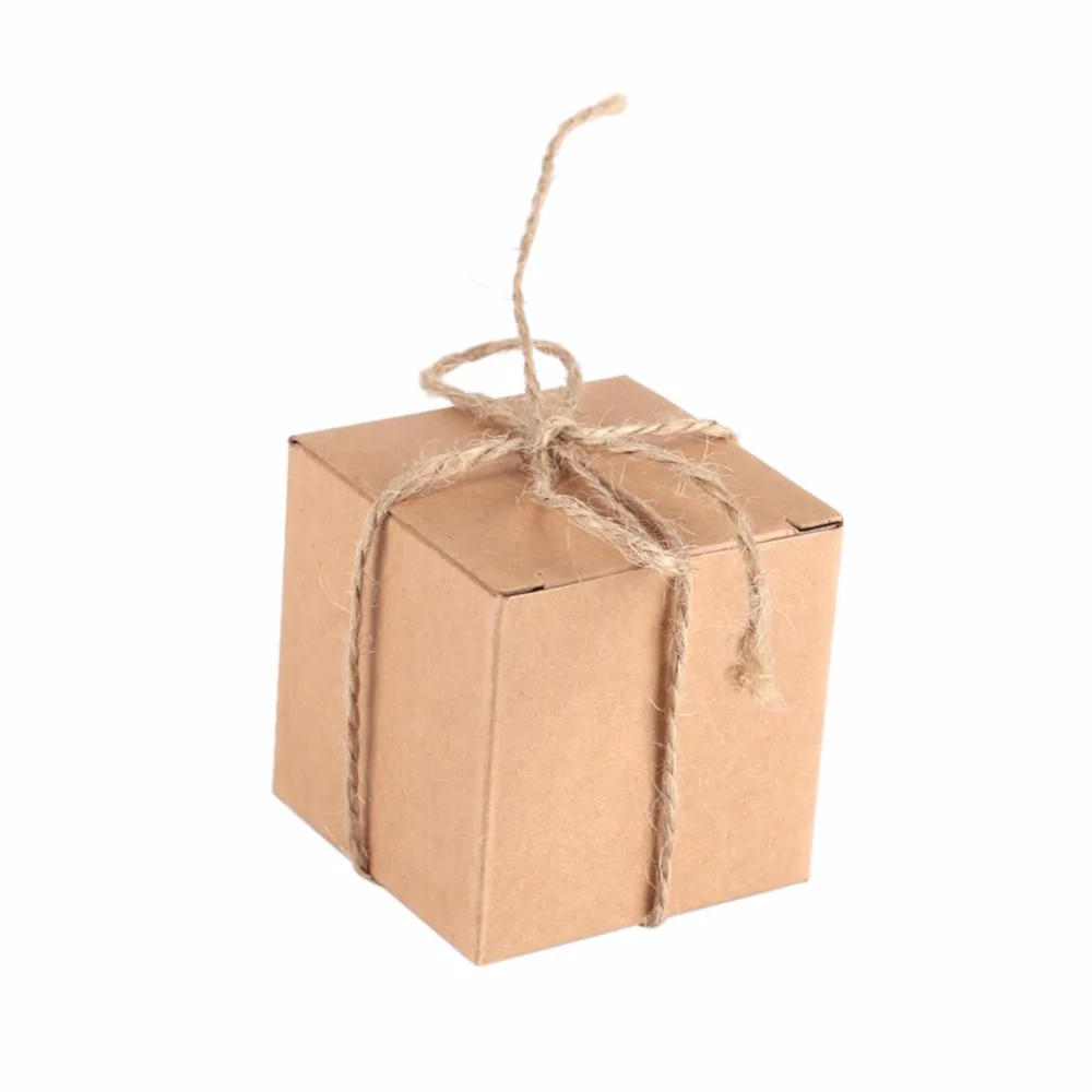 50 шт. картонная коробка для конфет из крафт бумаги|gifts for guests|gift box partygift |