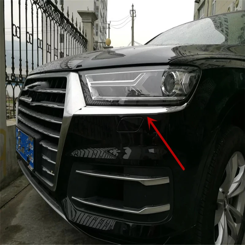 WELKINRY car auto cover styling for Audi Q7 2016 2017 2018 ABS chrome front head lamp light eyelid eyebrow sticker moulding trim
WELKINRY car auto cover styling for Audi Q7 2016 2017 2018 ABS chrome front head lamp light eyelid eyebrow sticker moulding trim