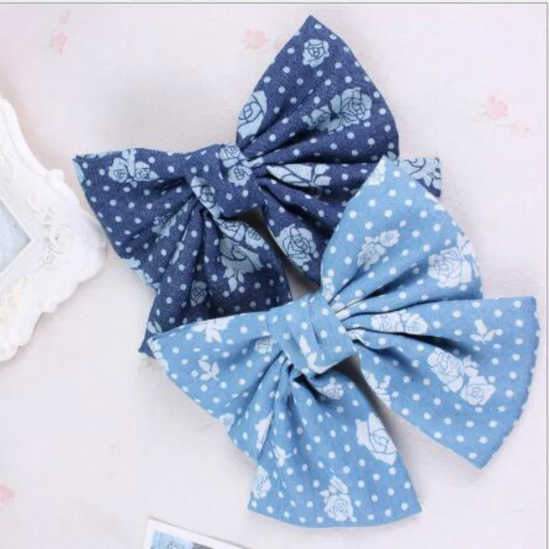 2018 New 10pcs Jean Rose Flower/Dots Hairpins Handmade Blue Denim Hair Clips Hairgrips Girls Women Big Bowknot Hair Accessories
2018 New 10pcs Jean Rose Flower/Dots Hairpins Handmade Blue Denim Hair Clips Hairgrips Girls Women Big Bowknot Hair Accessories