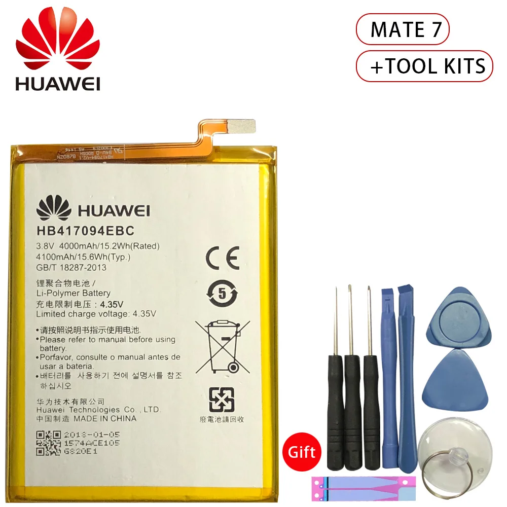 Оригинальный сменный аккумулятор для телефона Hua Wei HB417094EBC Huawei Ascend Mate 7 MT7 TL00 TL10 UL00