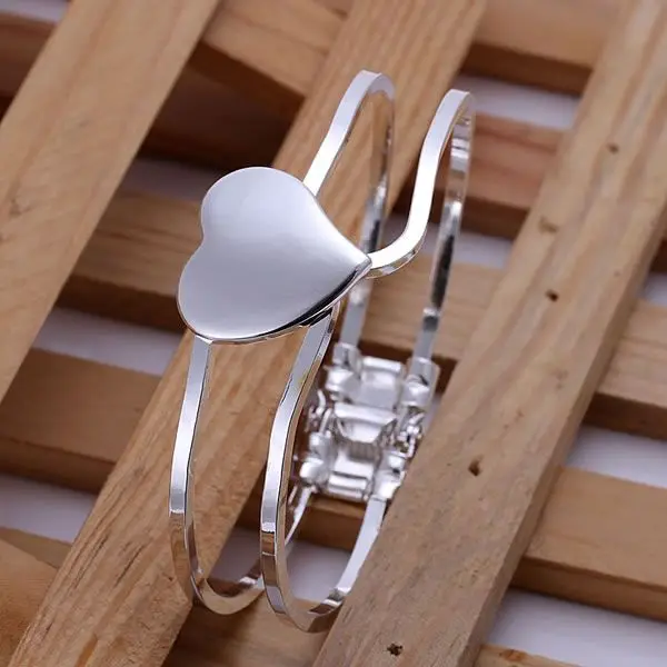 B007 925 sterling silver bangle bracelet, 925 silver fashion jewelry Heart Plate Opened Bangle-no words /alzajdga atyajlfa
B007 925 sterling silver bangle bracelet, 925 silver fashion jewelry Heart Plate Opened Bangle-no words /alzajdga atyajlfa
