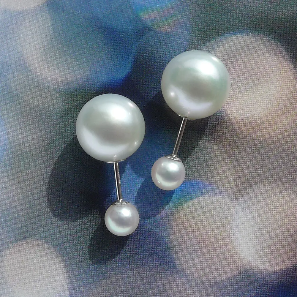 Free Shipping 5.5-11.1MM AAA White Genuine South Sea Akoya Pearl Stud Earrings 18K White Gold
Free Shipping 5.5-11.1MM AAA White Genuine South Sea Akoya Pearl Stud Earrings 18K White Gold