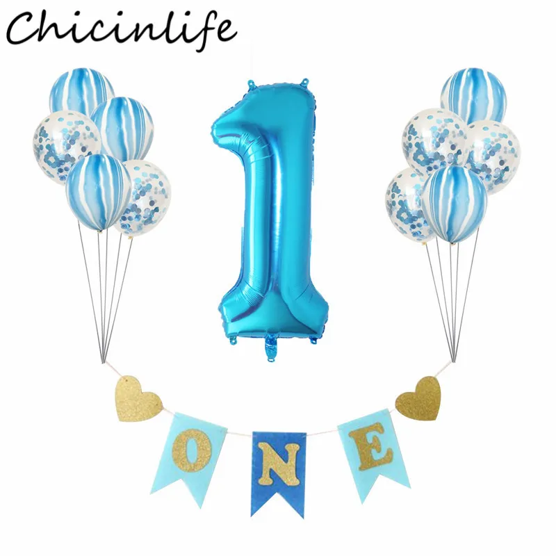 Декор для первого дня рождения Chicinlife баннер мальчиков и девочек на 1 й день