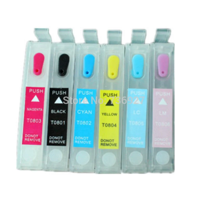 1Set Empty Refillable ink Cartridge T0801-T0806 For Epson Stylus Photo T59 R270 R285 R290 RX560 RX585 RX610 printer with chip
1Set Empty Refillable ink Cartridge T0801-T0806 For Epson Stylus Photo T59 R270 R285 R290 RX560 RX585 RX610 printer with chip