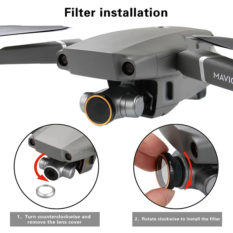Вращающийся Регулируемый светофильтр для дрона ND4 ND8 ND16 ND32 CPL Для DJI Mavic 2 zoom