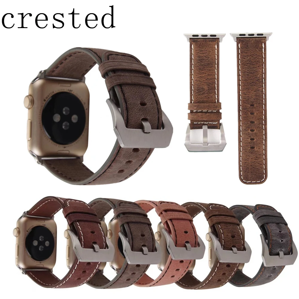 CRESTED Genuine Leather watch band for apple watch iwatch series 3/2/1 42mm/38mm replacement bracelet wrist watchband
CRESTED Genuine Leather watch band for apple watch iwatch series 3/2/1 42mm/38mm replacement bracelet wrist watchband