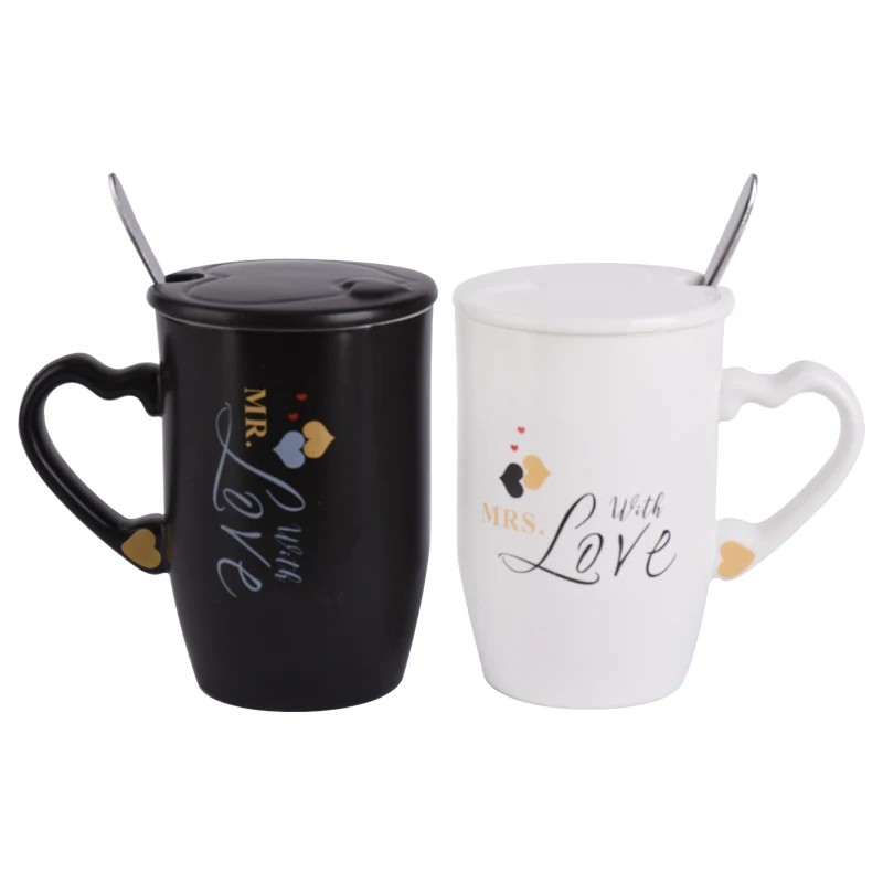 2Pcs/Set Couple Cup Ceramic Kiss Mug Valentine's Day Wedding Birthday Gift L2105