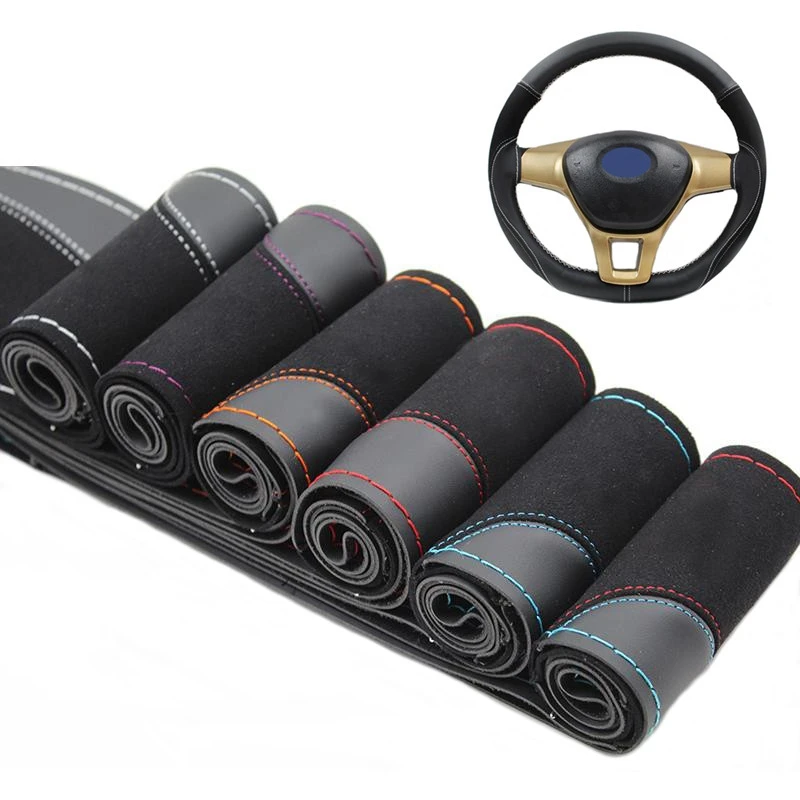 Top Steering-Wheel DIY Wear-resistant leather + suete leather Car Steering Wheel Cover Soft Anti slip Braid With Needles Thread
Top Steering-Wheel DIY Wear-resistant leather + suete leather Car Steering Wheel Cover Soft Anti slip Braid With Needles Thread