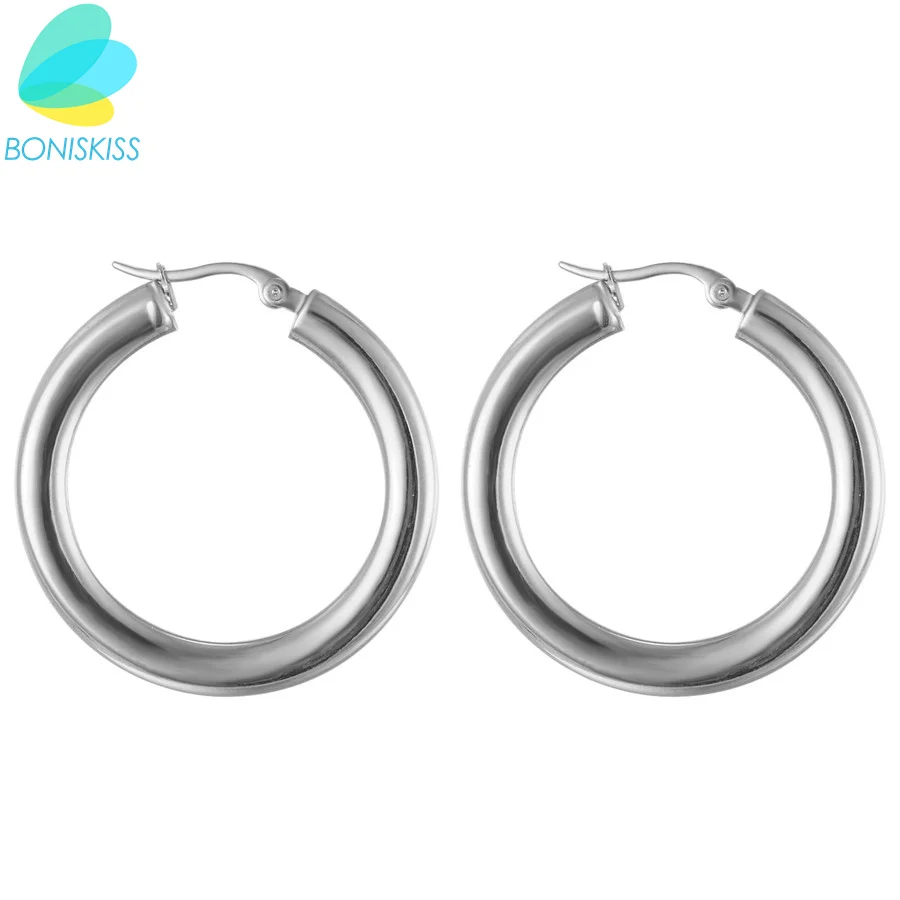 Boniskiss Hoop Earrings Punk Stainless Steel Women Men Earrings Simple Style Smooth Circle Silver Color Fashion Earrings
Boniskiss Hoop Earrings Punk Stainless Steel Women Men Earrings Simple Style Smooth Circle Silver Color Fashion Earrings