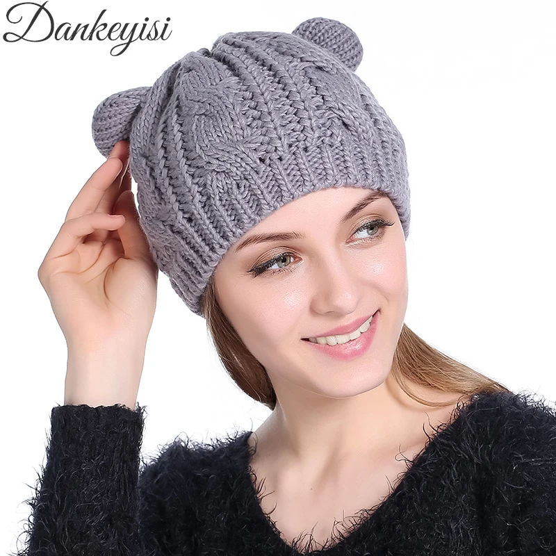 DANKEYISI 2018 Spring Cat Ears Cuff Hat Women Beanies Winter Knitted Warm Caps Female Gorras Beanies Skullies Cute Girl Cap
DANKEYISI 2018 Spring Cat Ears Cuff Hat Women Beanies Winter Knitted Warm Caps Female Gorras Beanies Skullies Cute Girl Cap