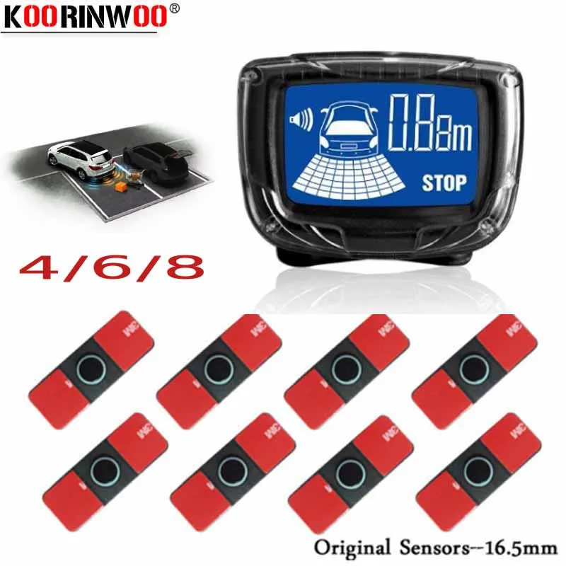 

Koorinwoo Original 13MM Flate Car Parking Sensor 16.5MM Drill Hole Kit Buzzer 4/6/8 Sensors Reverse Probe Alert Indicator System