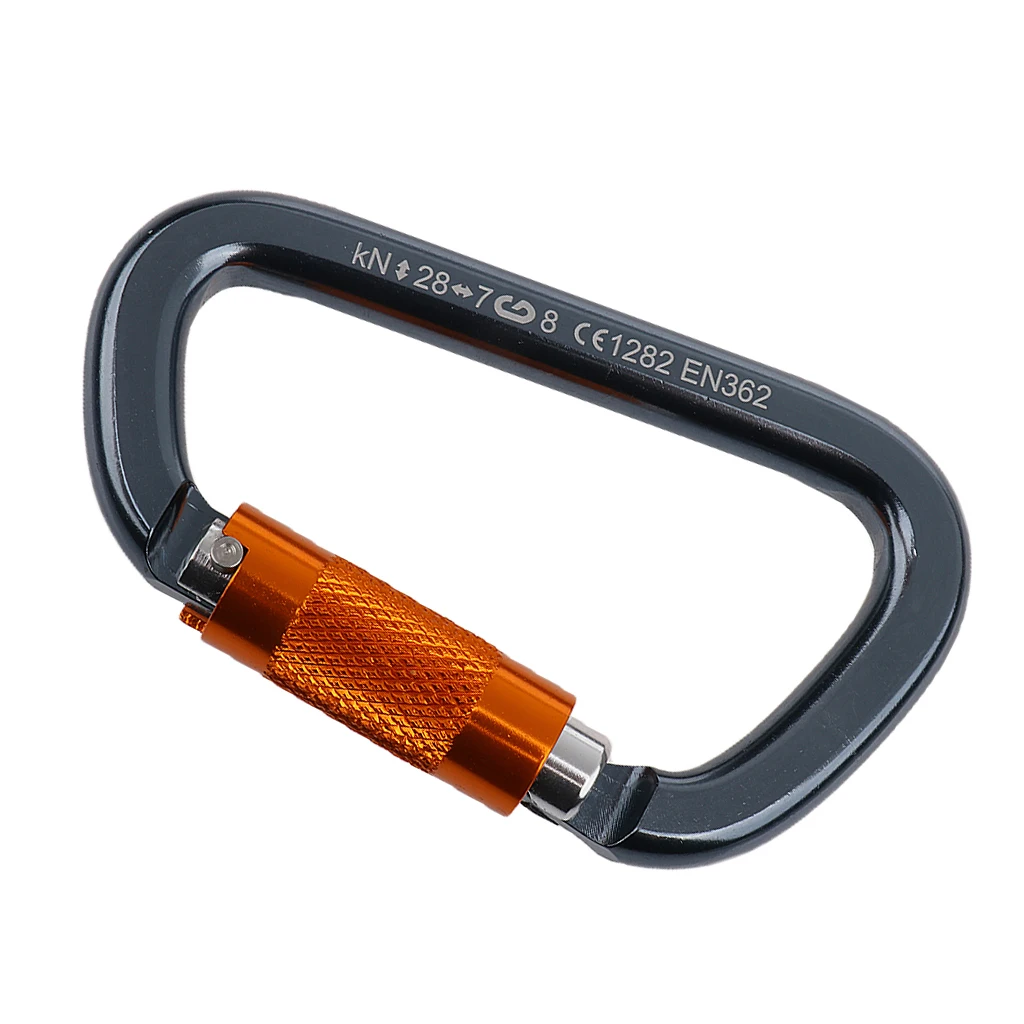 28KN D Shape Screwgate Twist Lock Aluminum Carabiner Clip For Rock Mountaineering Climbing Rappelling Belaying Gear
28KN D Shape Screwgate Twist Lock Aluminum Carabiner Clip For Rock Mountaineering Climbing Rappelling Belaying Gear