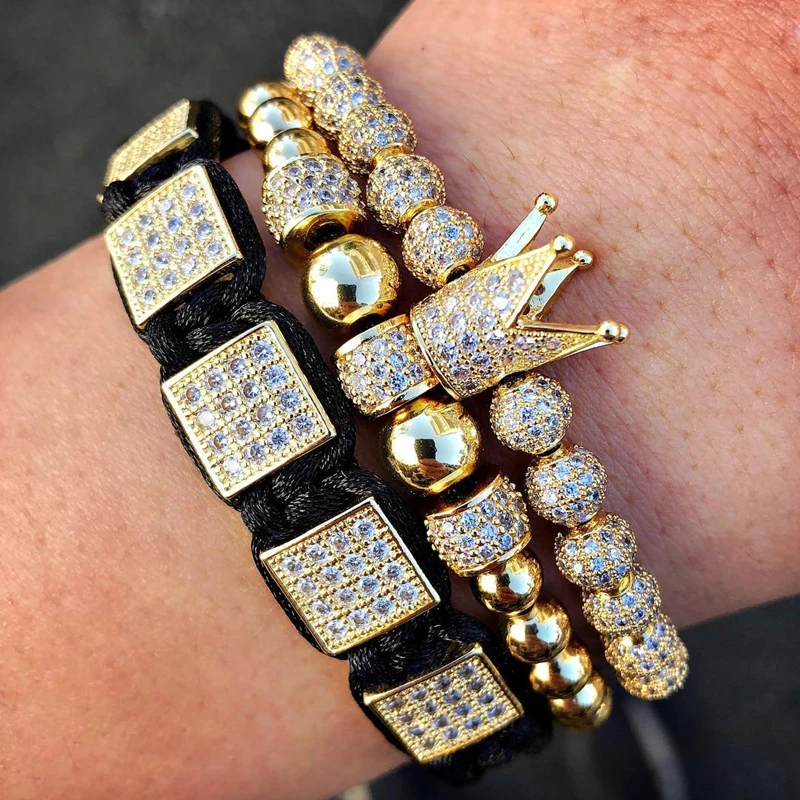 3pcs/set Men's Bracelets men's popular jewelry crown pendants inlaid with zircon festival gifts for women Bracelets
3pcs/set Men's Bracelets men's popular jewelry crown pendants inlaid with zircon festival gifts for women Bracelets