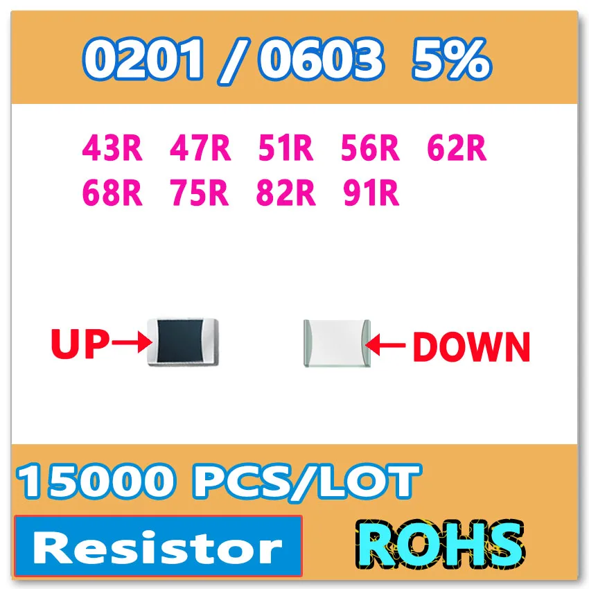 Оригинальный 0201 J 5% 15000 шт. 43R 47R 51R 56R 62R 68R 75R 82R 91R smd 0603 резистор 430 470 510 560 620 680 750 Ом
Оригинальный 0201 J 5% 15000 шт. 43R 47R 51R 56R 62R 68R 75R 82R 91R smd 0603 резистор 430 470 510 560 620 680 750 Ом