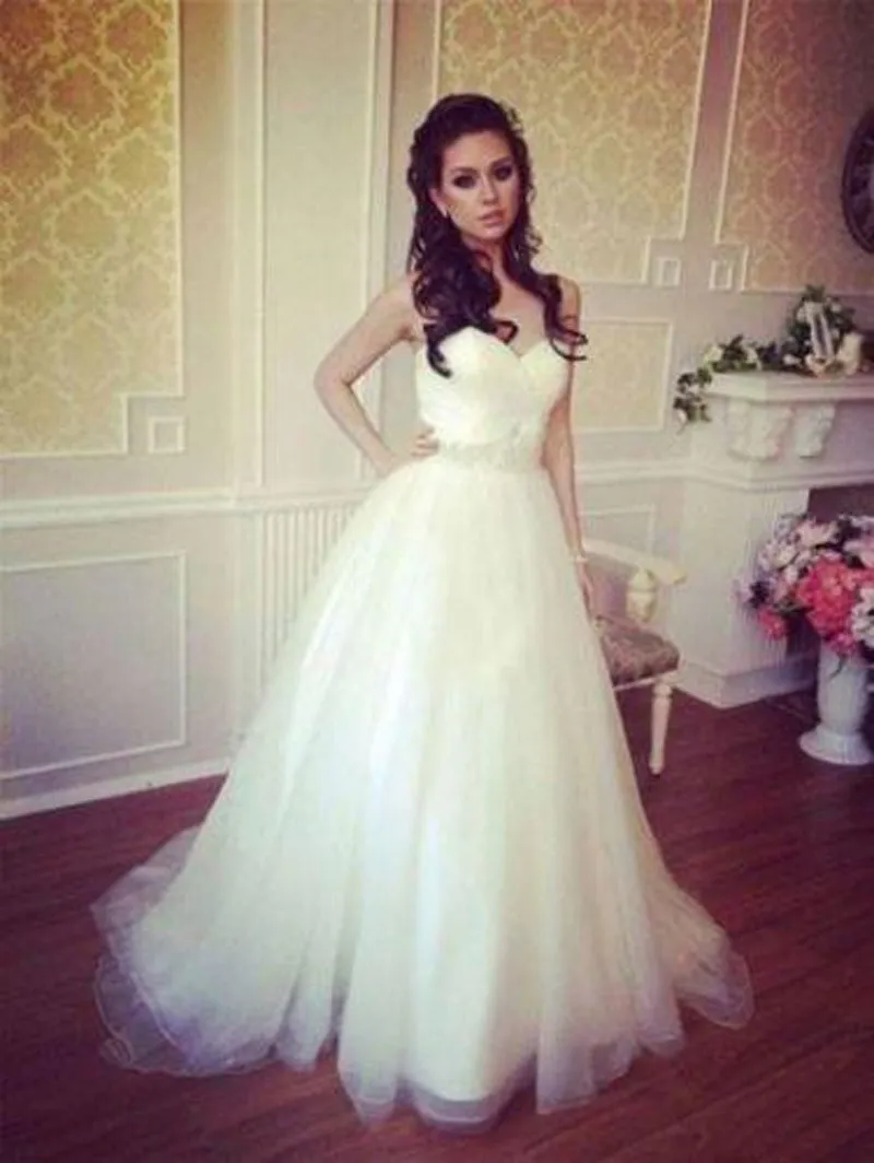 Long White Ivory Sweetheart Sexy A Line Bead Sashes Tulle Wedding Dress Robe De Mariee Sofuge Boho Dubai Arabic Abiti Da Sposa
Long White Ivory Sweetheart Sexy A Line Bead Sashes Tulle Wedding Dress Robe De Mariee Sofuge Boho Dubai Arabic Abiti Da Sposa