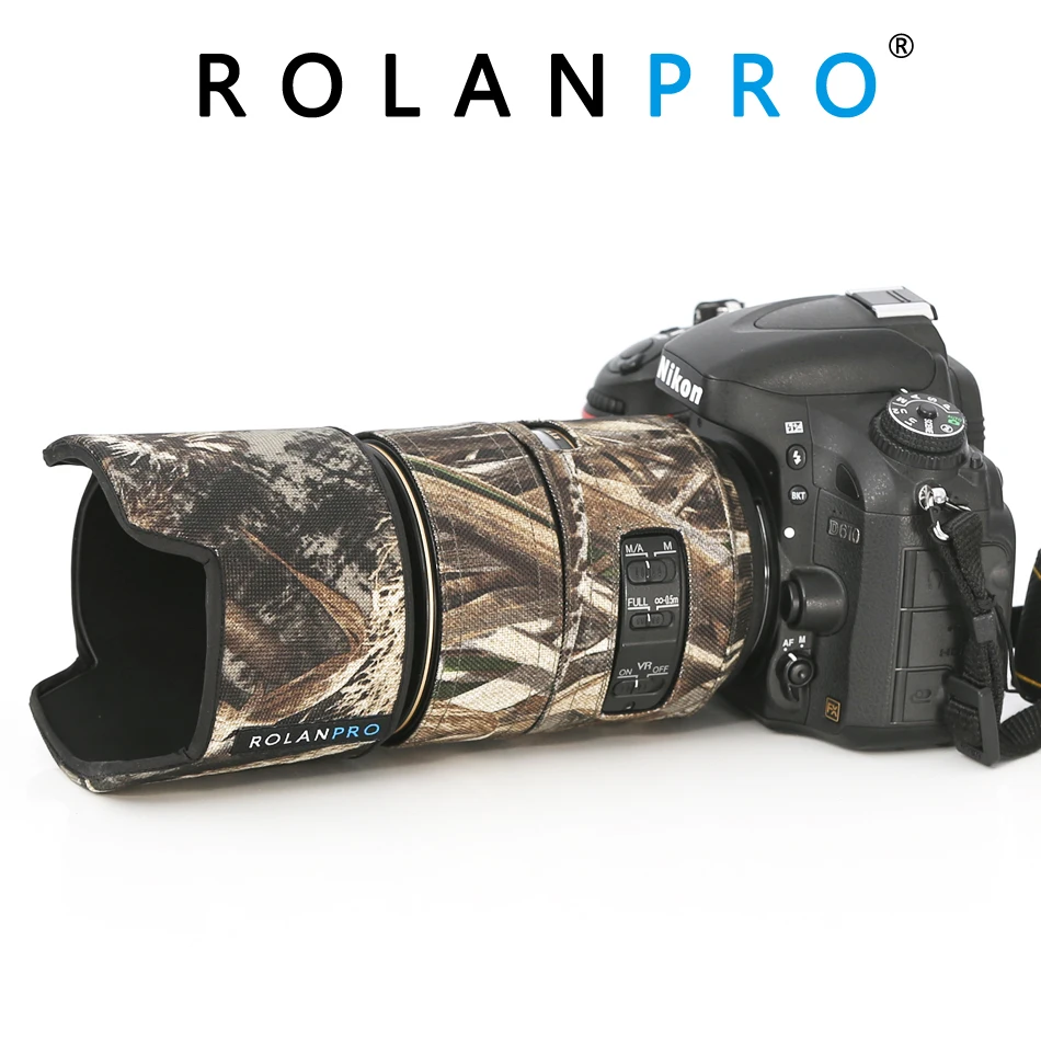 

ROLANPRO Lens Camouflage Coat Rain Cover for Nikon AFS 105mm f/2.8G IF-ED VR Lens Protective Sleeve Guns Protection Case Cloth