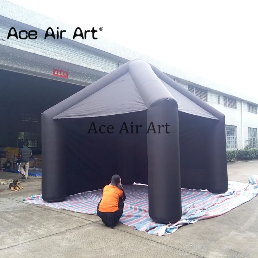 Black Inflatable Square Tent 4 Legs Cubic Canopy Structure Shelter House with 2 Sides Cover for Party and Show Events
Black Inflatable Square Tent 4 Legs Cubic Canopy Structure Shelter House with 2 Sides Cover for Party and Show Events