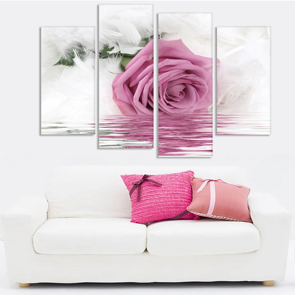 Top Fashion pink rose Flower Cuadros Decoracion unframed oil Painting 4 Piece printed pictures on Canvas Wall Art decor posters
Top Fashion pink rose Flower Cuadros Decoracion unframed oil Painting 4 Piece printed pictures on Canvas Wall Art decor posters
