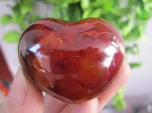 TOP!Natural beautiful polishing red onyx heart