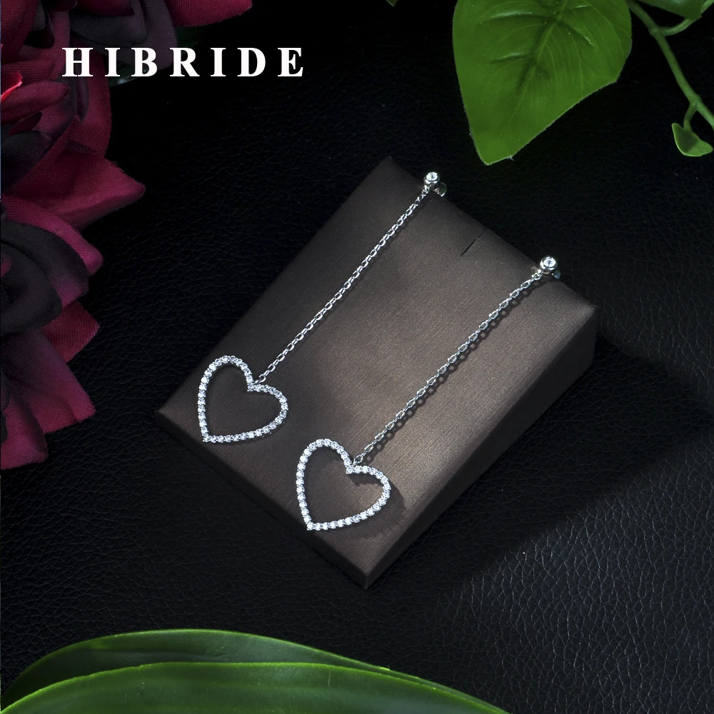 HIBRIDE Cute Big Heart Shape Flower 2019 New Design CZ Crystal Large White Bridal Long Dangle Earrings for Women Wedding E-255
HIBRIDE Cute Big Heart Shape Flower 2019 New Design CZ Crystal Large White Bridal Long Dangle Earrings for Women Wedding E-255
