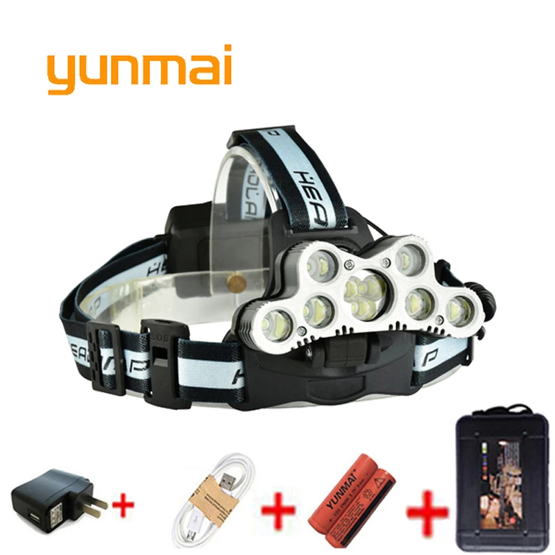 High Power Led Headlamp 25000lumen 5/7/9 Leds Headlight NEW XML T6 Q5 USB 18650 Battery Head Lamp Lanterns Fishing Light Torch
High Power Led Headlamp 25000lumen 5/7/9 Leds Headlight NEW XML T6 Q5 USB 18650 Battery Head Lamp Lanterns Fishing Light Torch