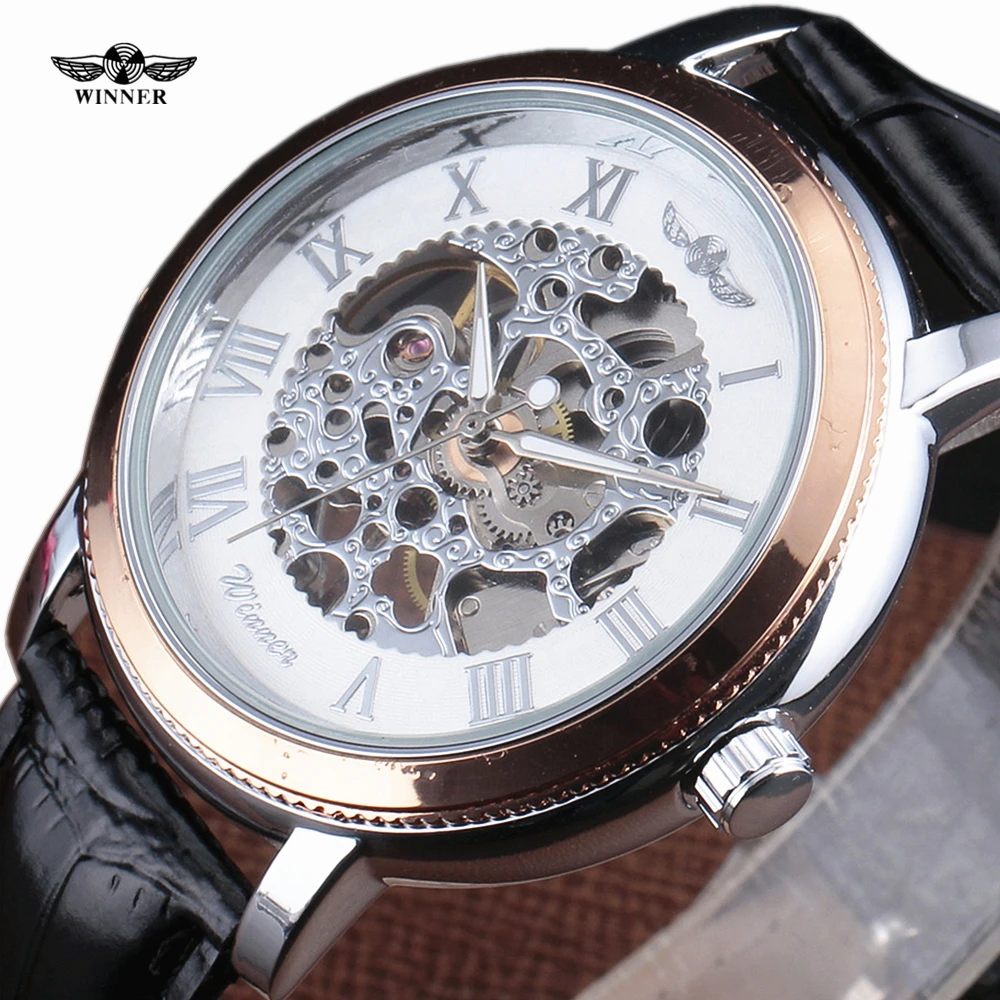 Luxury Brand Winner Fashion Casual Roman Gold Leather Strap Men Mechanical Watch Skeleton Watch Dress Wristwatch relojes hombre
Luxury Brand Winner Fashion Casual Roman Gold Leather Strap Men Mechanical Watch Skeleton Watch Dress Wristwatch relojes hombre