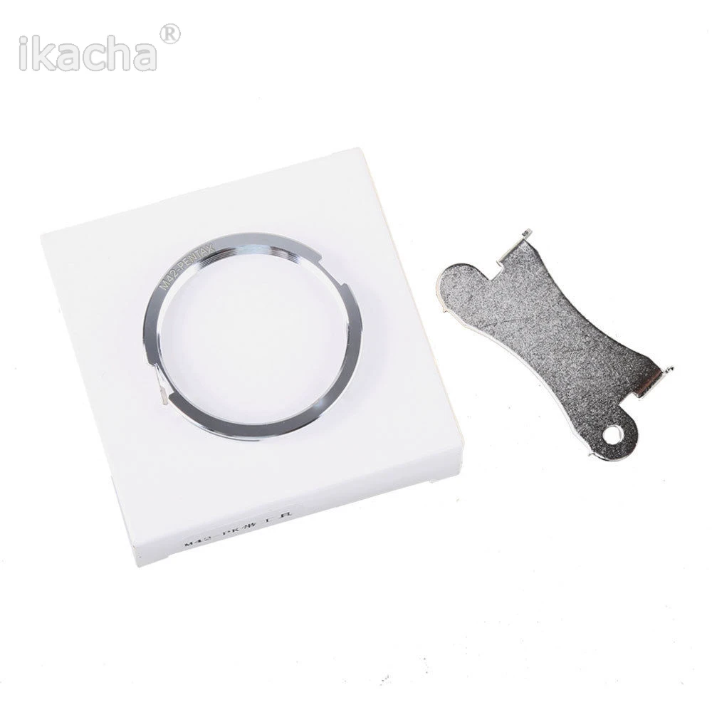 Silver Lens Adapter Ring for Pentax M42 42mm for PK K Mount Adapter Infinity focus
Silver Lens Adapter Ring for Pentax M42 42mm for PK K Mount Adapter Infinity focus