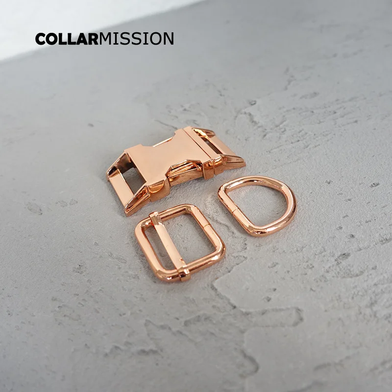 (metal buckle+adjust buckle+D ring/set) rose golden 25mm diy dog collar accessory durable and strong hardware Kirsite slider
(metal buckle+adjust buckle+D ring/set) rose golden 25mm diy dog collar accessory durable and strong hardware Kirsite slider