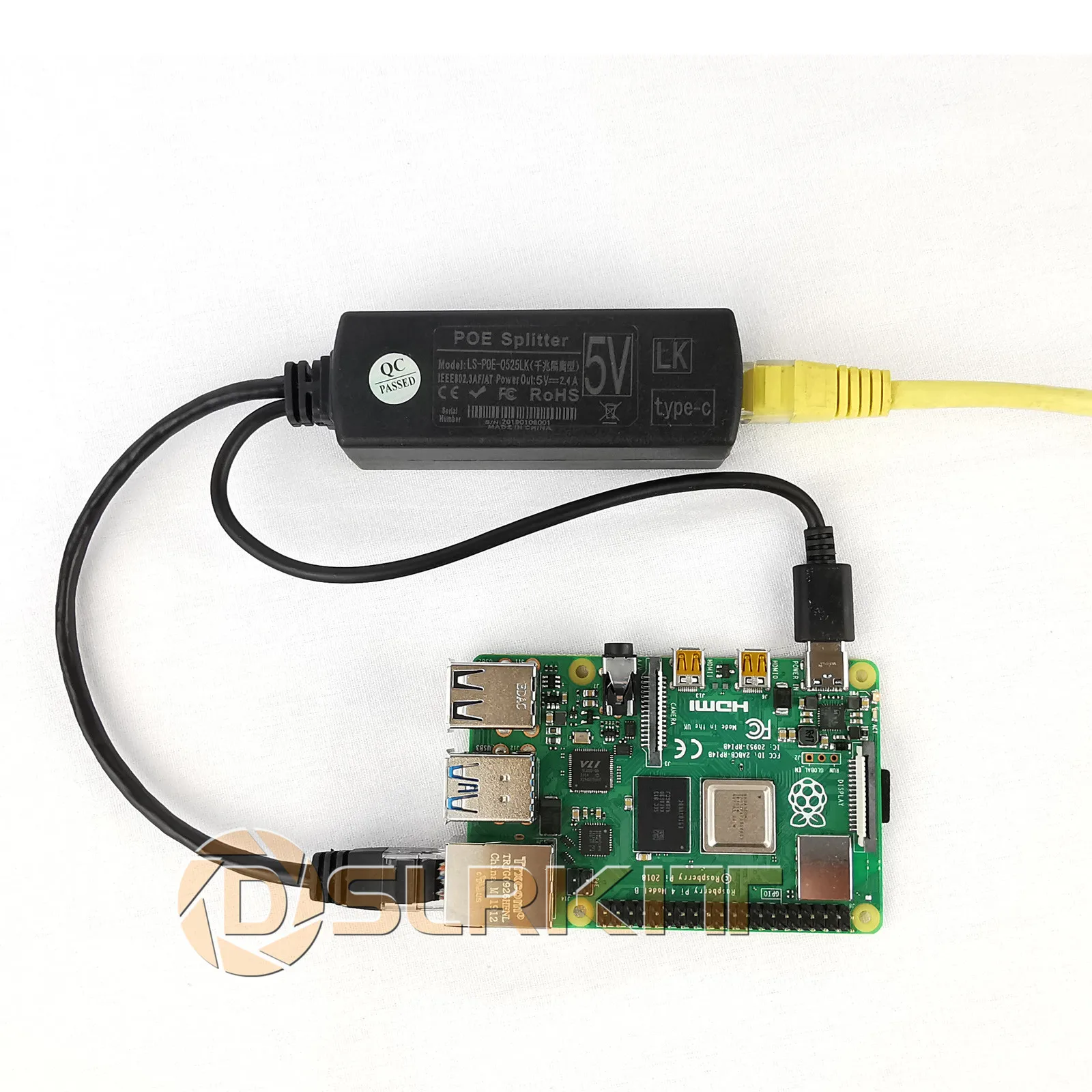 Gigabit Raspberry Pi 4 4B активный сплиттер PoE USB TYPE C 5V Power Over Ethernet|Коробки передач и кабели| |