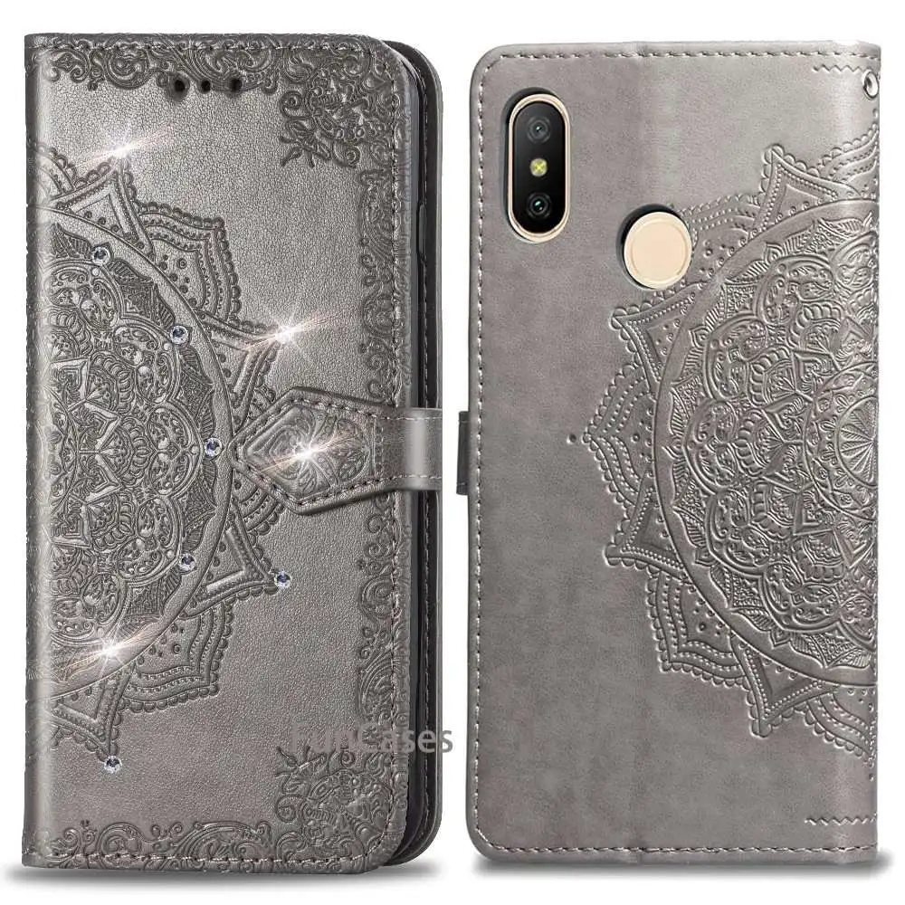 Чехол для Xiaomi Redmi Note 6 Флип кожаный чехол портмоне держатель телефона Coque черный