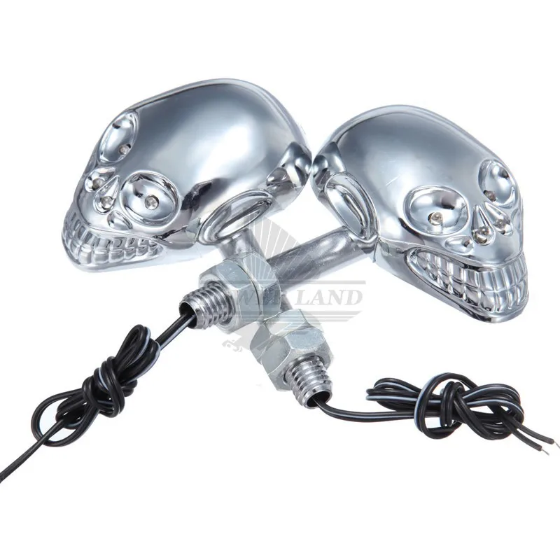 Motorcycle 12V 4 LEDs 10mm Screw Chrome Skull Head Turn Signal Indicator Light Amber Light LED Blinker Silver Universal Fit
Motorcycle 12V 4 LEDs 10mm Screw Chrome Skull Head Turn Signal Indicator Light Amber Light LED Blinker Silver Universal Fit
